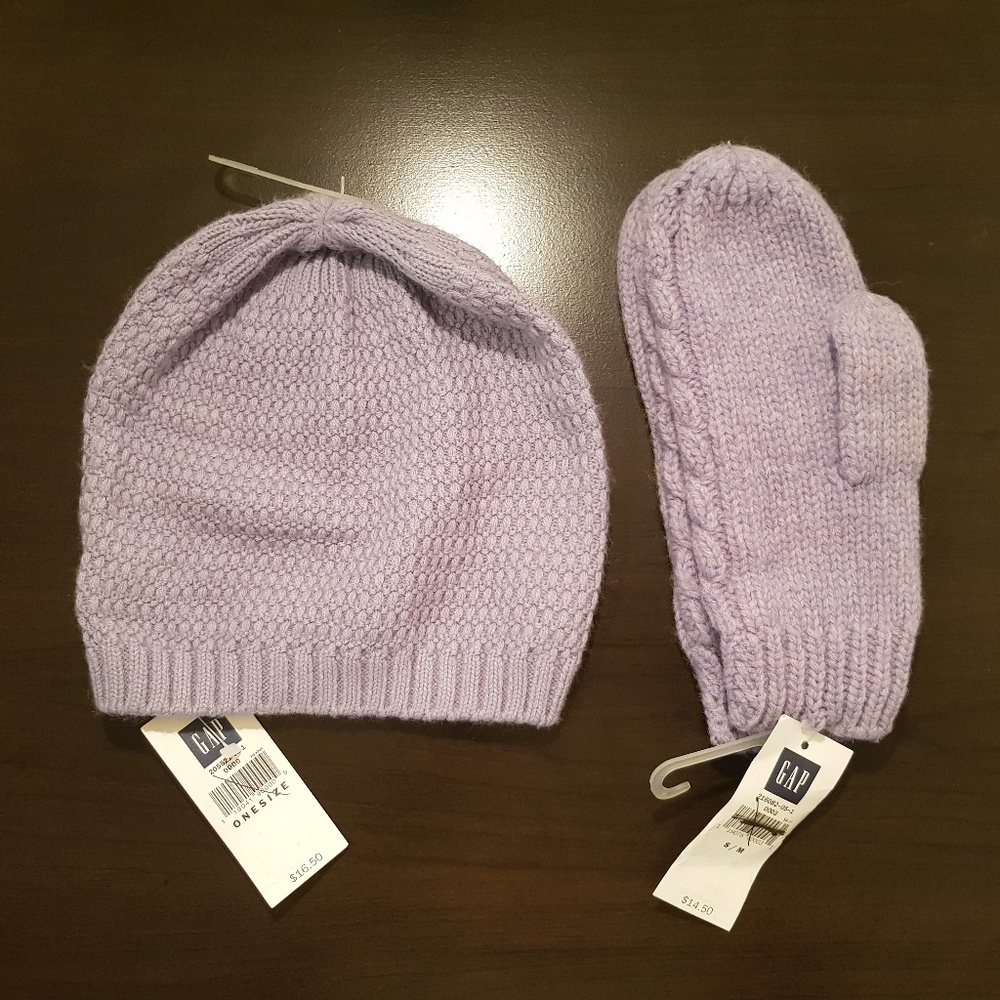 Purple Beanie and Mitten Set From GAP